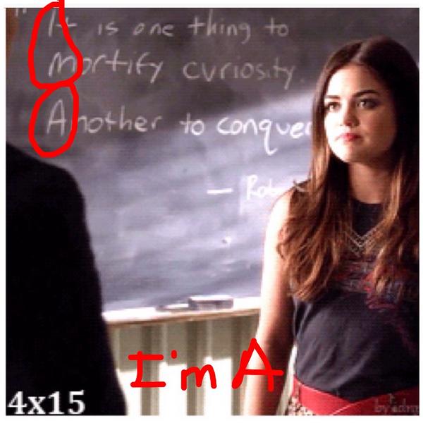 pllariatheory's tweet photo. The A clues are everywhere! #pll #PLLTheory #PLLAnalyzation #plltheories #ABCFamily http://t.co/psNHBpLEPQ