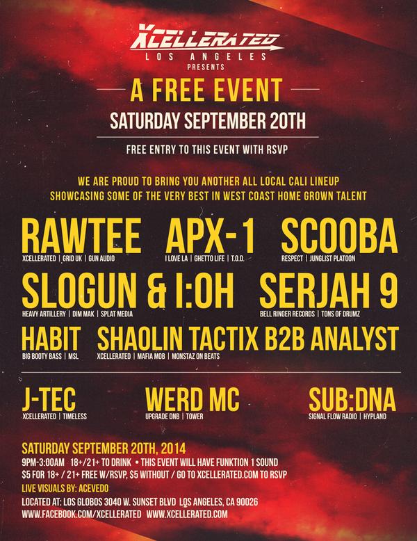 Xcellerated (@xcellerateddnb) on Twitter photo FREE DNB Event Saturday @Rawtee <a href="/DJAPX1/">DJ APX 1</a> <a href="/ScoobaOne/">Erick Scooba</a> <a href="/slogundnb/">chamalia1228</a> @iOhbass <a href="/djserjah9/">SERJAH NINE</a> <a href="/gabrielhabit/">Gabrielhabit</a> <a href="/werdmc/">WERD</a> <a href="/JohnnyJtec/">Johnny Mendoza</a> FREE DNB Event Saturday @Rawtee <a href="/DJAPX1/">DJ APX 1</a> <a href="/ScoobaOne/">Erick Scooba</a> <a href="/slogundnb/">chamalia1228</a> @iOhbass <a href="/djserjah9/">SERJAH NINE</a> <a href="/gabrielhabit/">Gabrielhabit</a> <a href="/werdmc/">WERD</a> <a href="/JohnnyJtec/">Johnny Mendoza</a>