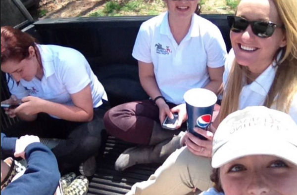 AlabamaEventing's tweet photo. Intercollegiate Challenge last yea - we're having a blast in a truck bed. Come to our show on Sunday to get some fun! http://t.co/t4ZCsmwlzH