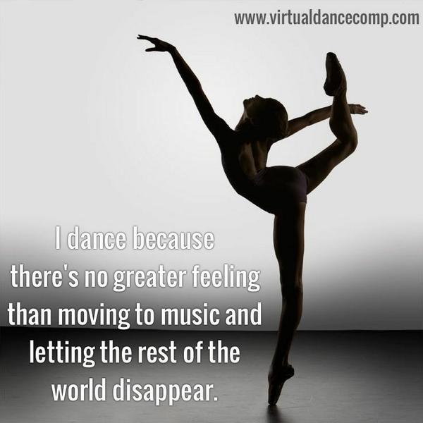 I dance because there's no greater feeling than moving to music and letting... #virtualdancecomp #dancepiration