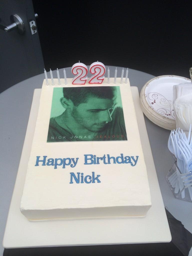   Happy Birthday Nick!  
are you KIDDING me!? you buy nick Jonas a cake with TIMES NEW ROMAN FONT?!