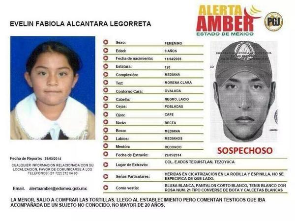 elizamarmar's tweet photo. @GERMIUS #AlertaAmber #Desap EVELING FABIOLA ALCÁNTARA LEGORRETA 9años 29/5/14 #EdoMex ¿La has visto? RT http://t.co/xZ9oceqyPD