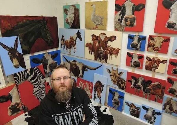 AmandaFBelfast's tweet photo. #Ballymena artist Paul Bell moo-ves to broaden his oeuvre http://t.co/A91gTgI6kr #notjustcows #Belfast #art http://t.co/wGhrsujrBW