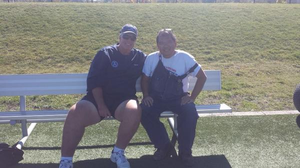 Sumo98Eng's tweet photo. Met up with an old coaching friend from the Argos this afternoon. Coach Barker. http://t.co/GK8hAkn9DL