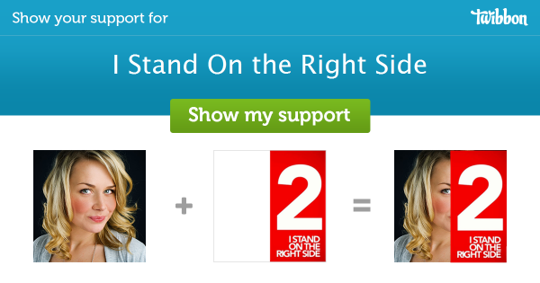Please help support I Stand On the Right Side, add a #Twibbon now! twb.ly/1nO7pRE