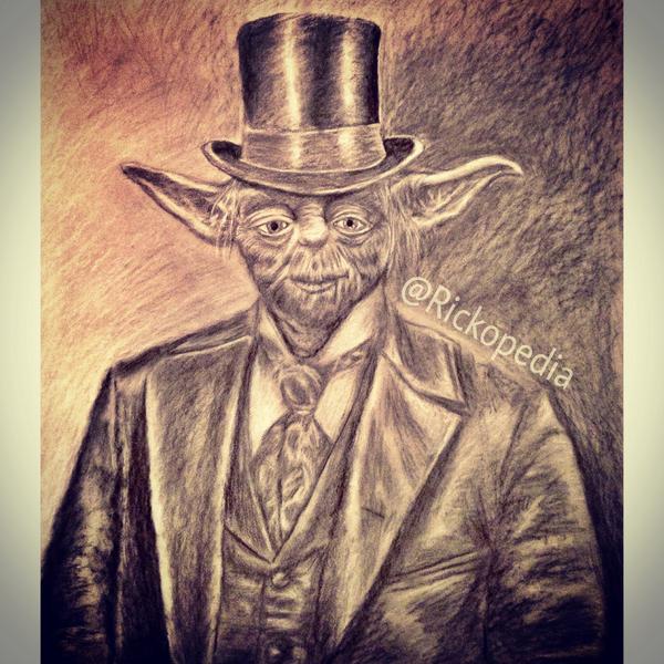 RickopediArt's tweet image. Recent art #charcoal #yoda #classy