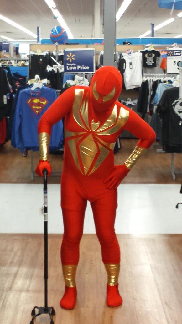 Traigo's tweet photo. Iron spiderman visited Walmart! http://t.co/DwqVkMi2iZ