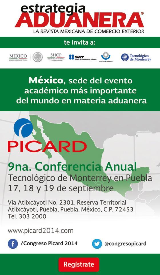 CongresoPICARD's tweet photo. Gracias a @aduaneraoficial por su apoyo en #PiCARD2014 @SATMX @ProMexicoTw @ITESM_Puebla @APEC #WCO http://t.co/3Z7X283QTA