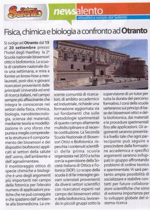 hhaethey's tweet photo. Interessante Convegno in atto ad Otranto organizzato dalla 2a Scuola Nazionale Biosensori ottici o Biofotonica. http://t.co/1lUaLyd7g9