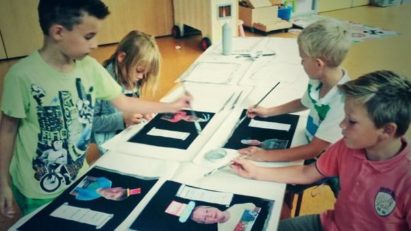 De ministers in Gr 5/6 maken een zelfportret. Tijdens #Prinsjesdag hebben zij omgangsregels opgesteld. Goed bezig!