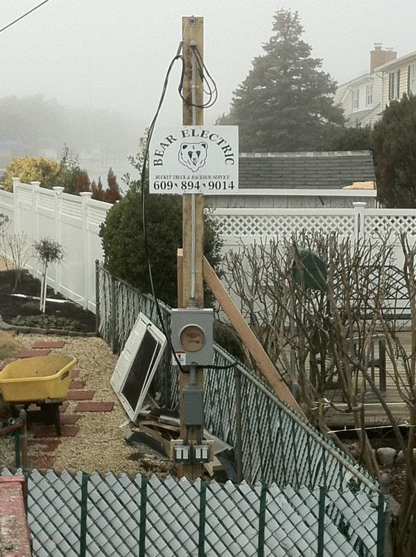 bearelectric's tweet photo. One of our temp poles in LBI http://t.co/Ebig8aYZ70