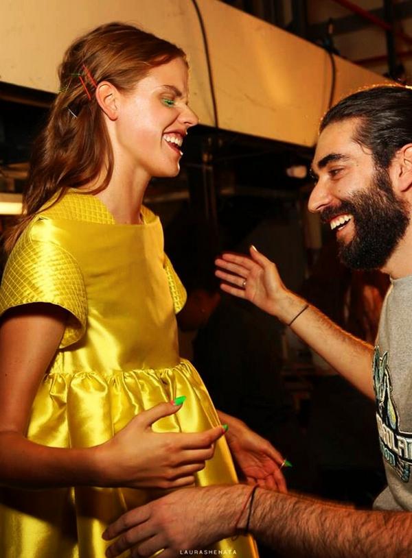 LauraShehata's tweet photo. After show glow! #fyodorgolan #lfw #SS15 #fashionweek #backstage http://t.co/b7DP0lNZO6