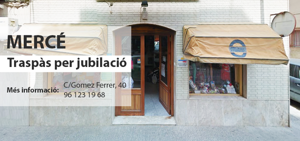 ACSPicassent's tweet photo. L’associada Merceria Mercé traspassa el seu negoci per jubilació. +info a C/Gómez Ferrer, 40 o al telèfon 961231968 http://t.co/gullgPqrxv
