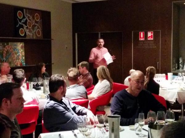 HVS group enjoying Patrick Haddock from Reserve Wine Bar hosting our tasting
