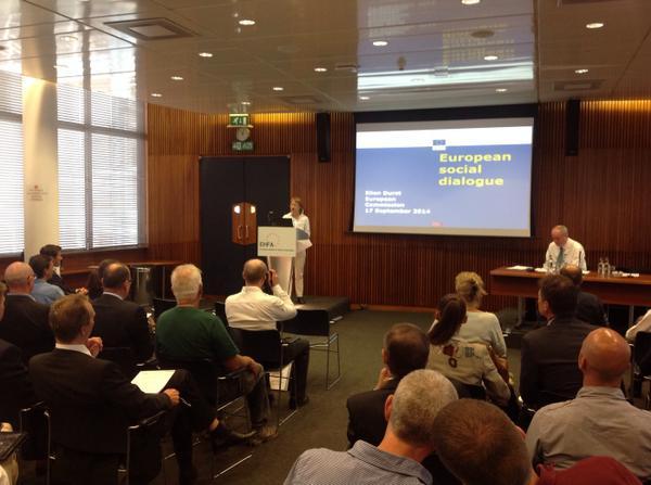 Europe_Active's tweet photo. Ellen Durst, Commission Policy Officer, 'social dialogue raising minimal standards for fair competition' #DIALproject http://t.co/qIkPU4kFPj