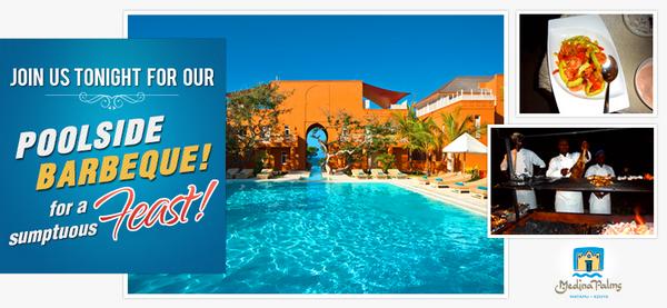 Wednesday Poolside Barbeque only at Medina Palms!
