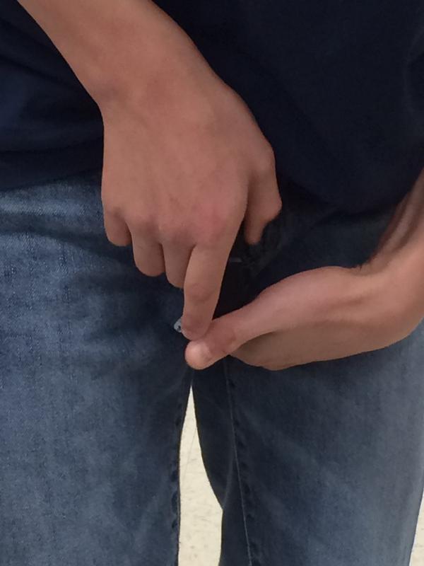 GregKrutzky's tweet photo. Morse stapling his pants cuz he ripped them climbing the foul pole on the baseball field. #thisisphysics http://t.co/26VzjBRWXU