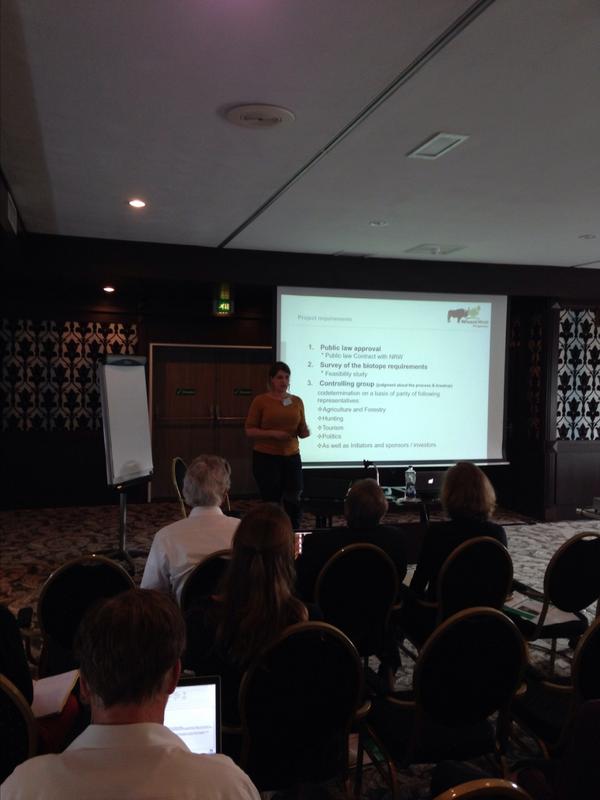 Eurosite's tweet photo. Last but not least we have Coralie Herbst talking about reintroduction of large herbivores in Germany. #ESwild2014 http://t.co/wcxHCPehvp
