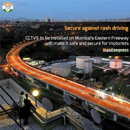 INCMaharashtra's tweet photo. MMRDA to install 12 CCTVs on Mumbai's Eastern Freeway to curb speeding and ensure safety. #MahaSECURE http://t.co/yMkMpQKYJe