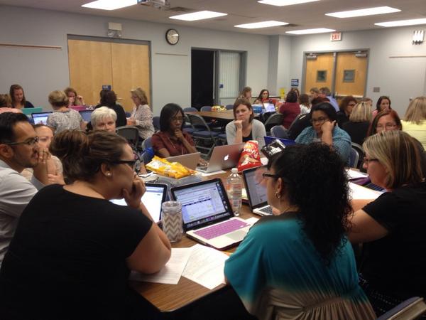 sdunham's tweet photo. Alright, stop, collaborate and Listen! Rockin' PLC facilitators planning for common assessments. #PascoPLCs http://t.co/MHQDhB3yXt