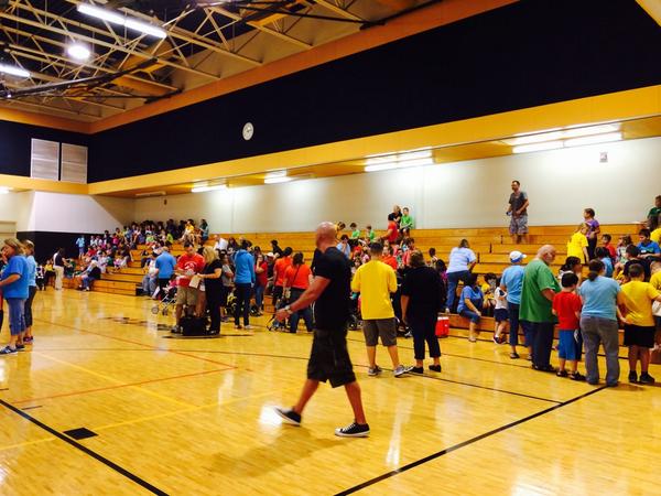 Special Olympics target bowling is underway.