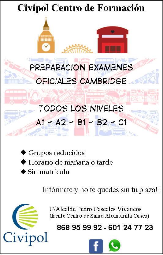 Quieres aprender inglés y  prepararte un examen oficial de Cambridge? Civipol te ayuda a conseguirlo. Infórmate!