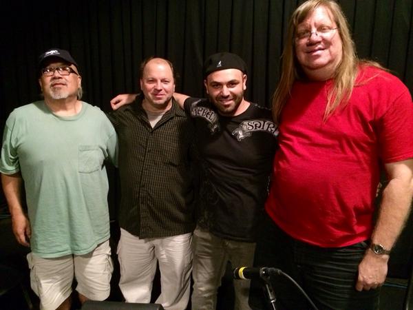 Hovabass's tweet photo. Albert, Mike, Me and Eric in Hollywood studios for Nokia concert... http://t.co/i6NxjIxFIz