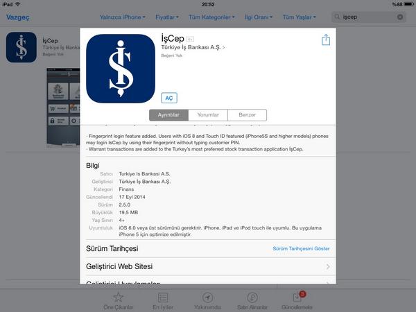 İşCep is the first mobile banking application using Touch ID in Turkey. #İşbank #İşCep #Turkey