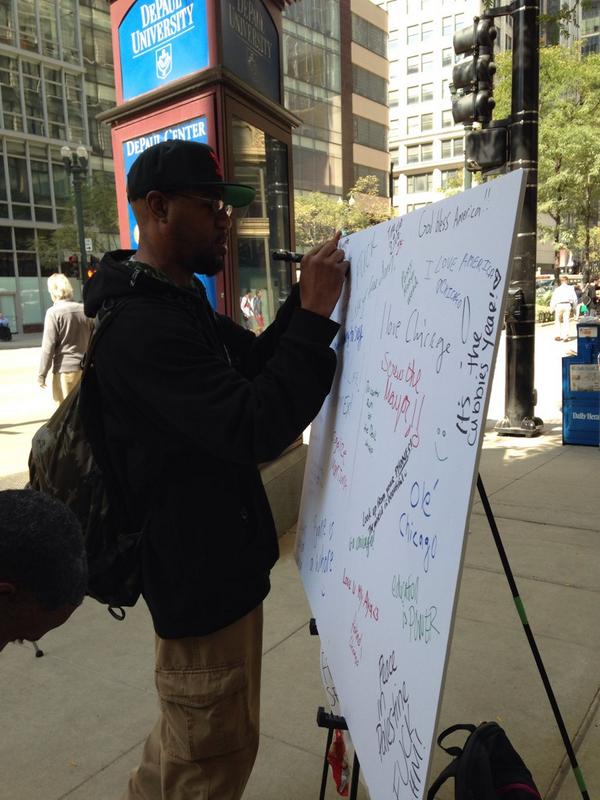 jennaduddleston's tweet image. #FSW14 at the corner of State and Jackson @spjonadepaul