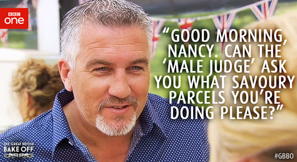 BBCOne's tweet photo. Nancy goes to Hollywood… #GBBO #MaleJudge http://t.co/CrCWwr7FxV