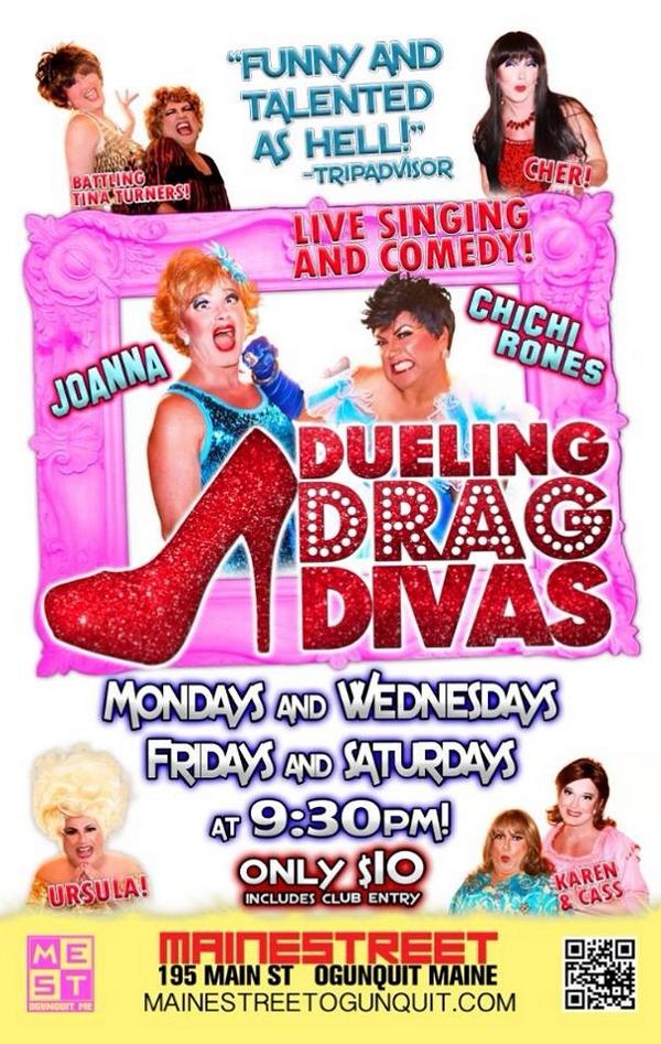 MESTOGT's tweet photo. @DuelingDrgDivas tonight at 9:30pm! Get here early because these shows sell out week after week! #ogunquit http://t.co/GmFvNFg4G7