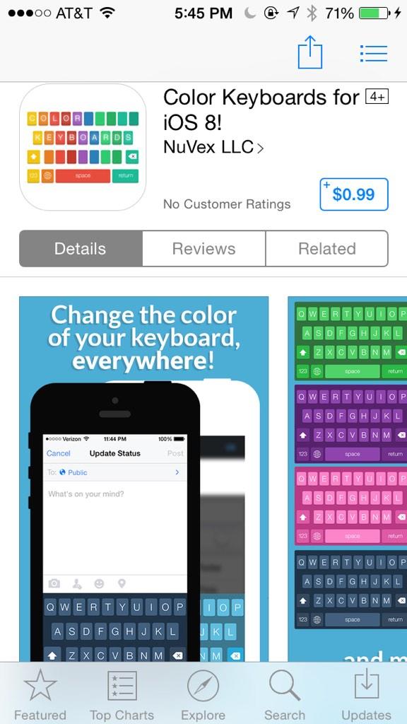 TechnologyOCD's tweet image. Download color keyboard now itunes.apple.com/us/app/color-k… #colorkeyboard #iOS8 #iOS