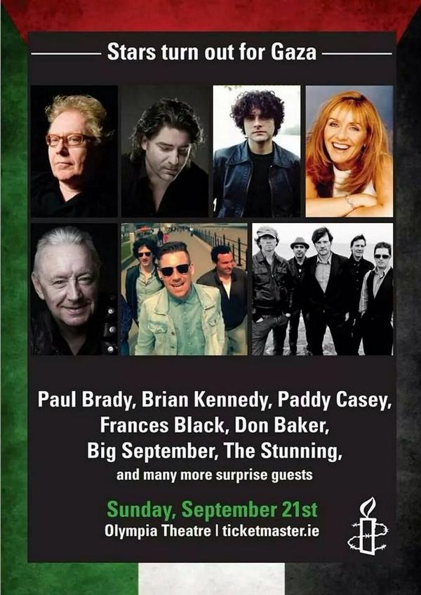 I'm performing in the Olympia theatre,Sun 21st with lots of great artists..Please Support by RT..#GigforGaza
