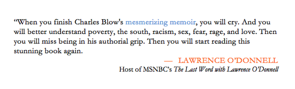 CharlesMBlow's tweet photo. .@Lawrence on #FireShutUpInMyBones: "Mesmerizing." Six more days! Pre-order now> http://t.co/hLPZXiw9Tc http://t.co/CTcHtwfomS