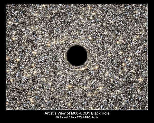 CNET's tweet image. NASA finds tiniest galaxy has 'supermassive' black hole cnet.co/1rbPMvp