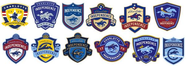 BrianStraus's tweet photo. Lot of logo options for USL Pro's new Charlotte club, the Independence. Vote here: http://t.co/fN0ZnLAgbX http://t.co/4LX1gVsp0i