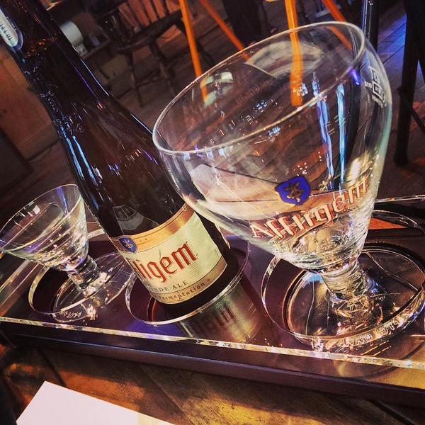 An <a href="/Affligembeer/">Affligembeer</a> beer glass set. 1st glass for the first 90% &amp; 2nd for the "soul" the yeast sediment #belgianbeer