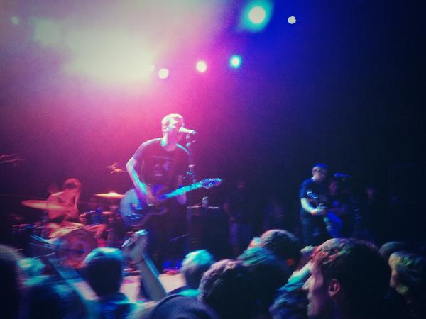 liquidcourageco's tweet photo. Here's sweet @JoyceManor yelling at everyone to not be a dickhead but the youths still kicked me in the head anyways http://t.co/ImqDJneYe2