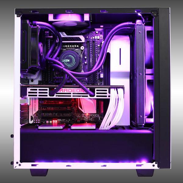 Nzxt x570. игровой компьютер. пк в фиолетовом стиле. корпус для компьютера. пк в фиолетовом стиле.
