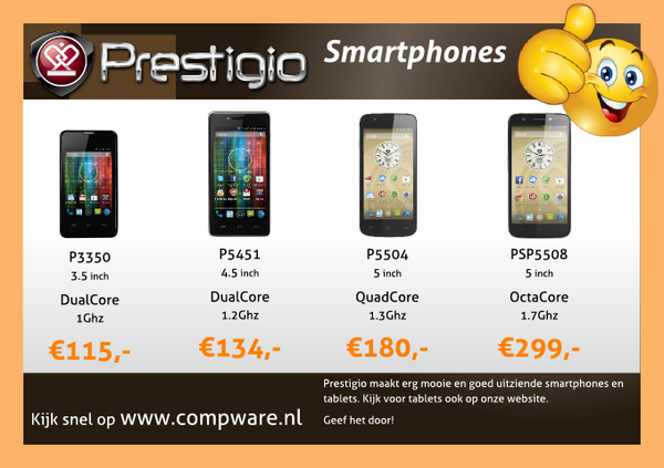 Compware_nl's tweet image. Prestigio smartphones dual sim compware.nl/webshop/smartp…