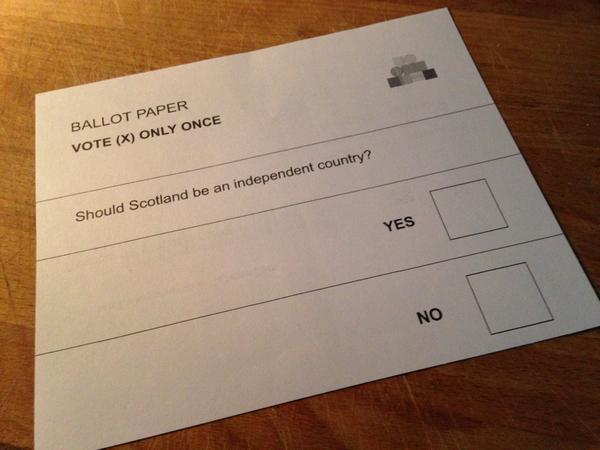 scottish independence ballot paper