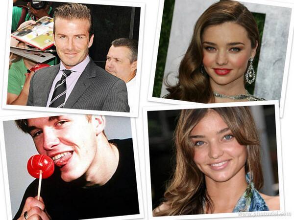 ThenNowWow's tweet image. David Beckham and Miranda Kerr