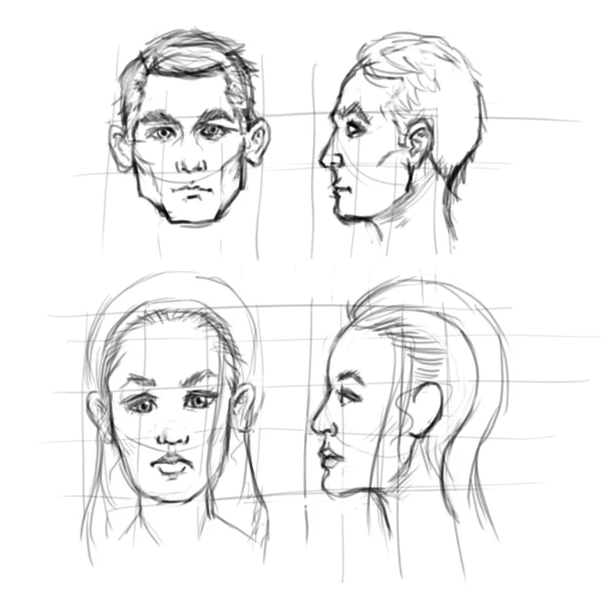 Practicing head proprtions using @MyPaintApp and guided by tutorial by @Sycra. I still need learning a lot. 
