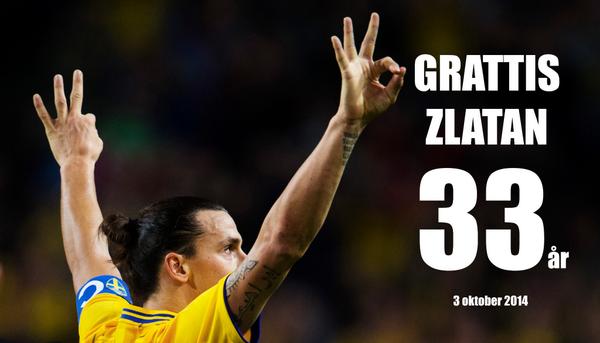 sportbladet's tweet photo. Grattis @Ibra_official - 33 år idag! http://t.co/7TWRvpNPKD
