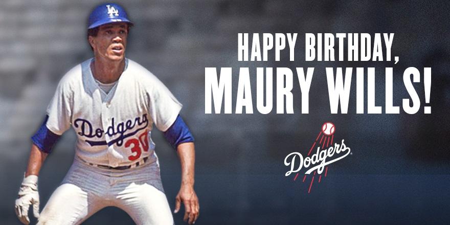 Happy birthday to the Dodgers all-time stolen base leader, Maury Wills! 