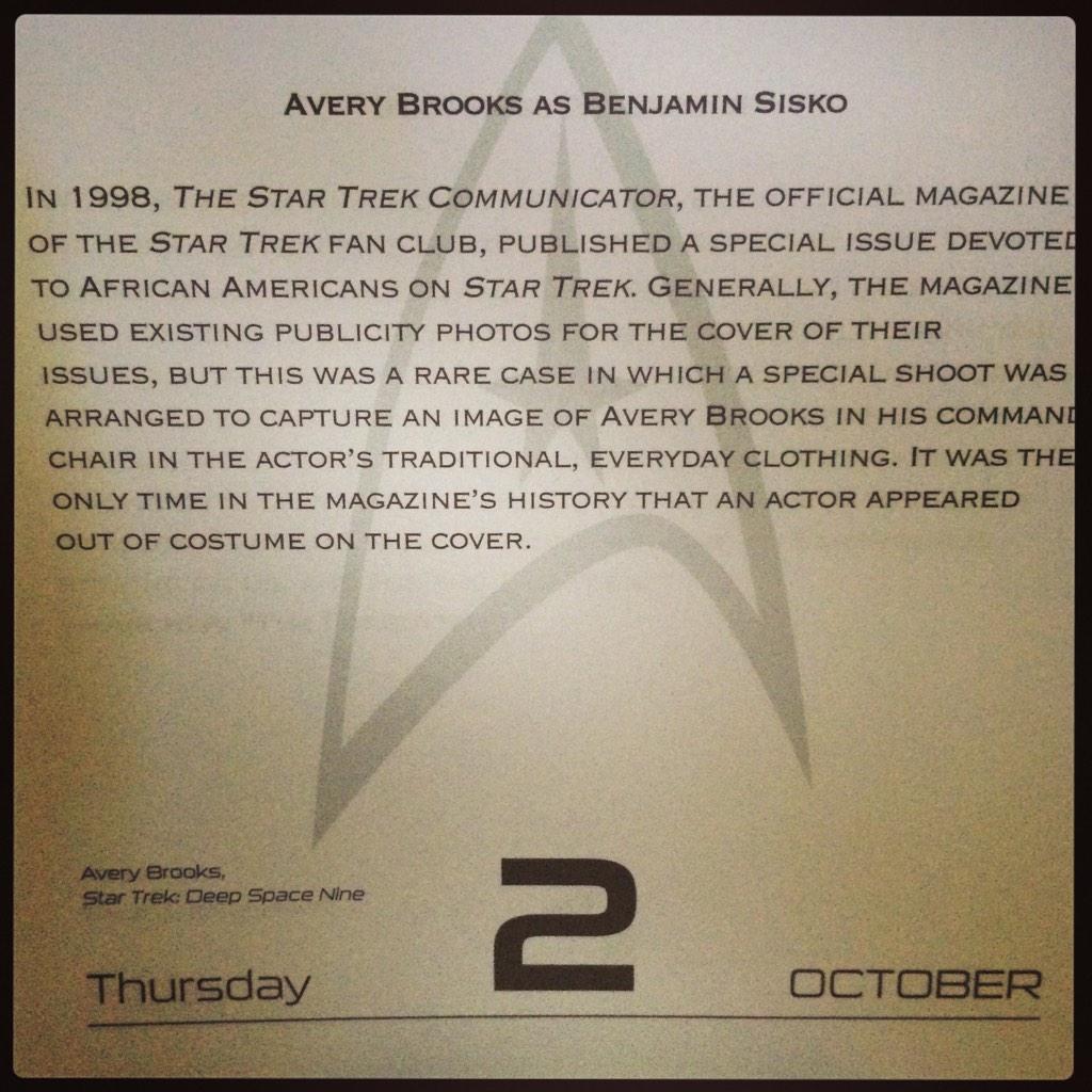 This Day in Trek - October 2, 2014 Happy Birthday Avery Brooks 