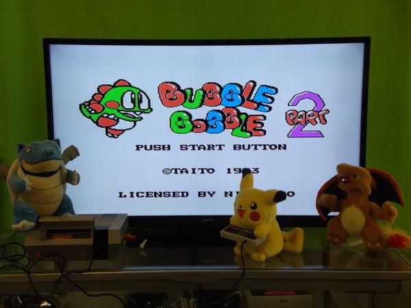 FoundItShop's tweet photo. Pikachu is a CHEATER! But who can blame him? #Bubblebobble2 #pokemon #retrogaming #retrovideogame #nintendo #vintage http://t.co/ysl9ekL1dc