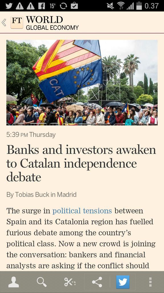 aleixsarri's tweet photo. Financial Times: bancs i inversors desperten davant la possible independència de Catalunya http://t.co/YoXGMPBR8N http://t.co/Ex0o7s8bge