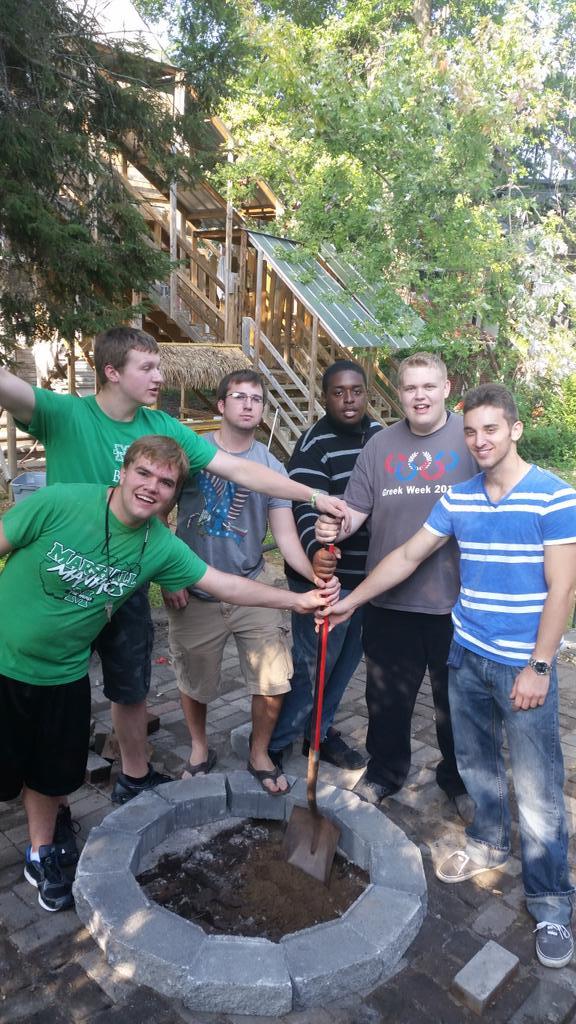 MU_Kappa_Sigma's tweet photo. Brothers breaking ground on our new fire pit yesterday #BroProject #RushKappaSig http://t.co/iwSTc0XKXk