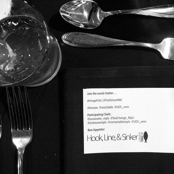 mnzoo's tweet photo. I just love my job. Enjoying amazing #sustainable #seafood at the @mnzoo's #FringeFish event - Hook, Line & Sinker! http://t.co/1m32gsOLiS
